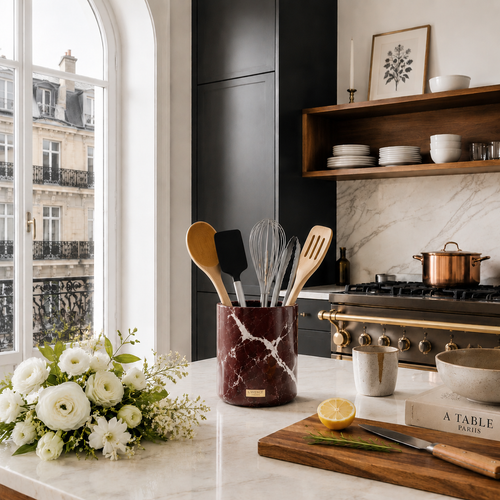 Jar in Rosso Levanto marble — view 3