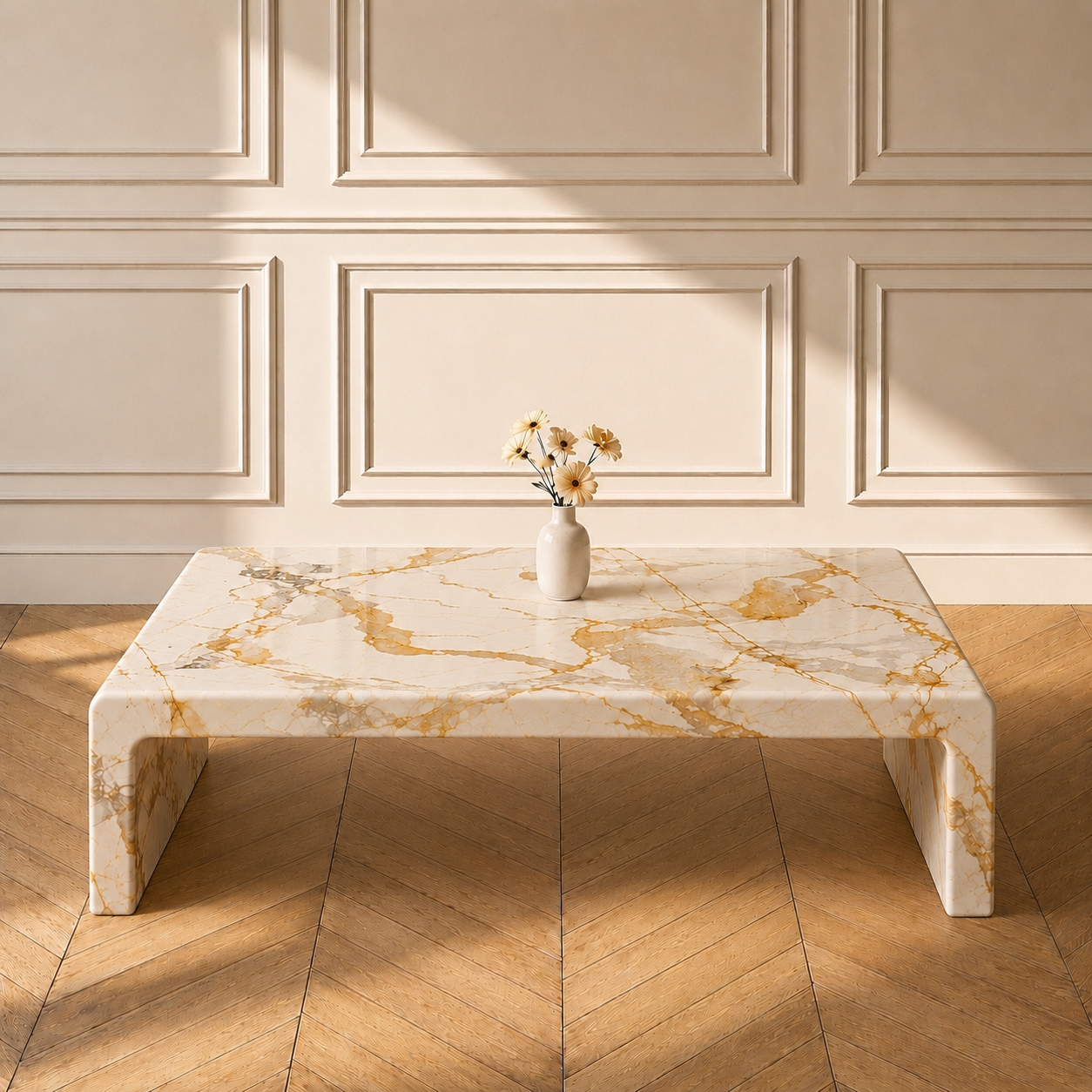 Monceau coffee table in Calacatta Gold marble
