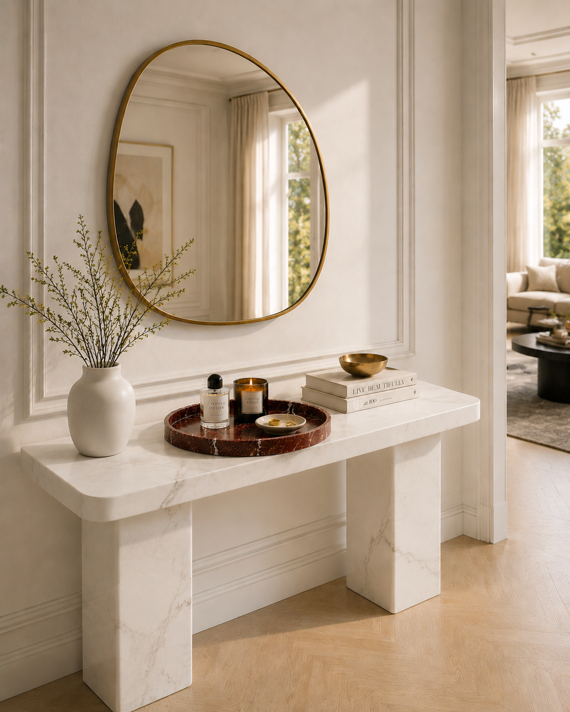 Plate in Rosso Levanto marble — view 5