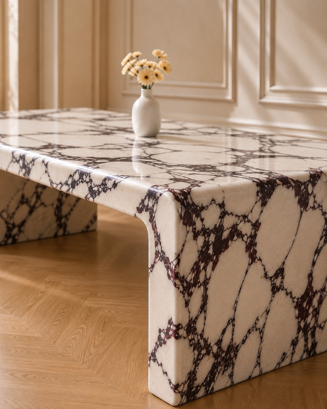 Monceau coffee table in Calacatta Viola marble