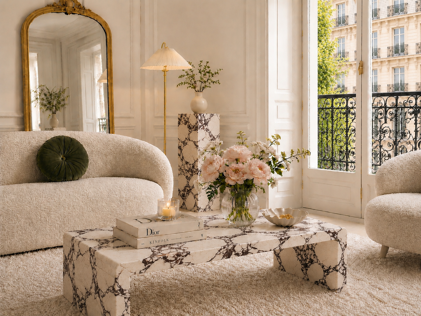Monceau coffee table in Calacatta Viola marble