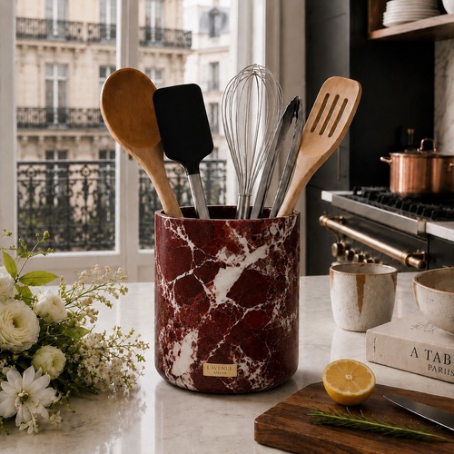 Jar in Rosso Levanto marble — view 1