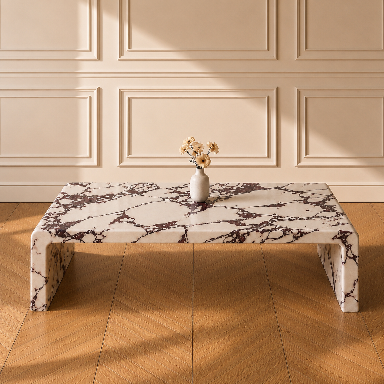 Monceau coffee table in Calacatta Viola marble